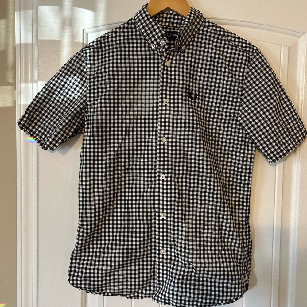 Fred Perry Black and White Checked Shirt